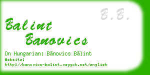 balint banovics business card